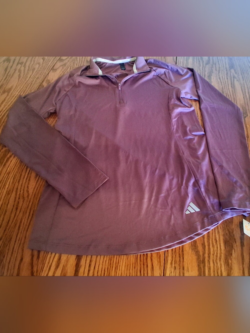 NWT ADIDAS  Ladies top, 1/4 Zip, Shde of Purple,sz S, MSRP $60.